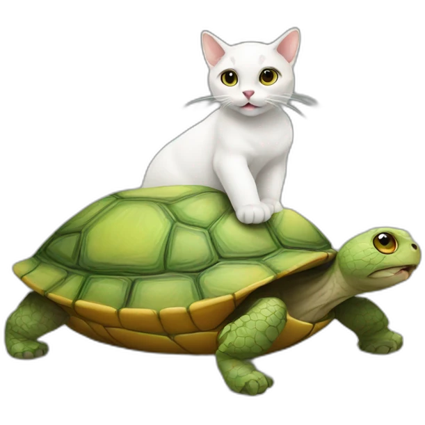 Cat on a turtle emoji