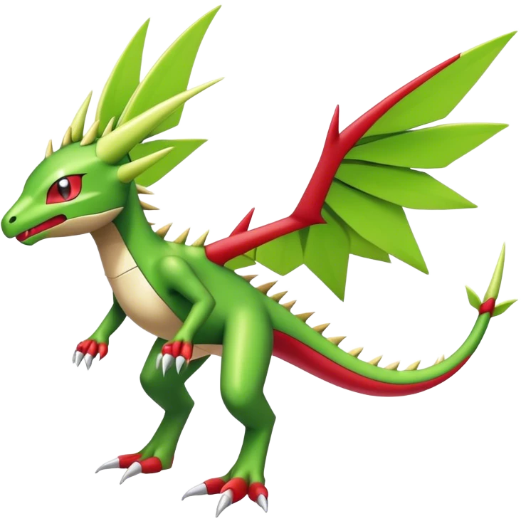 Spiky Cool Edgy shiny colorful Digimon-Fakemon-Flygon-Gabite, full body, two legs emoji