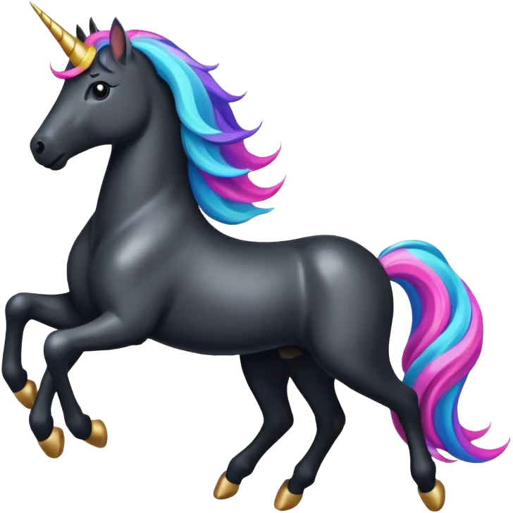 black dancing unicorn emoji