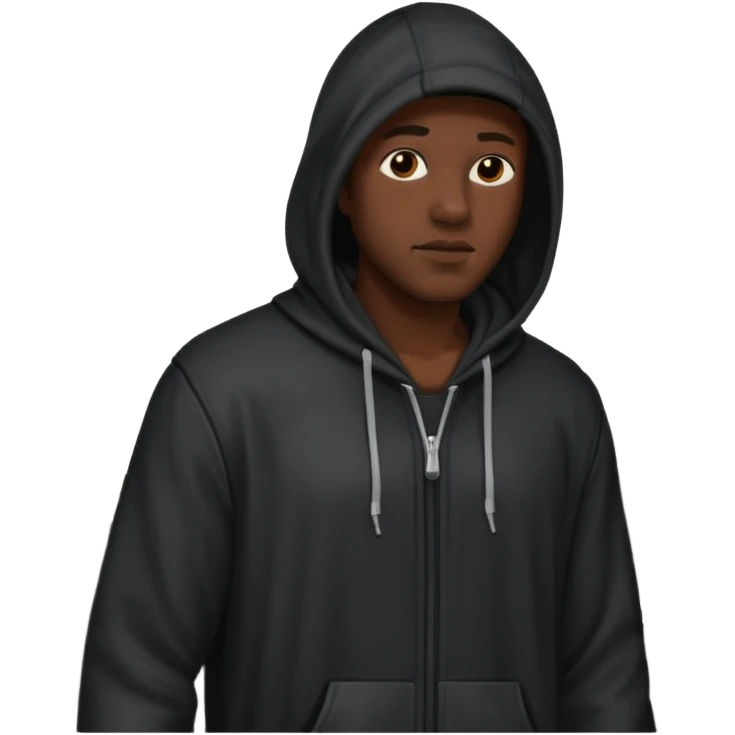 Hooded Street Walker black man  emoji