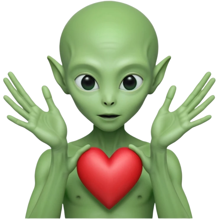 Alien from the movie Alien making heart sign with hands emoji