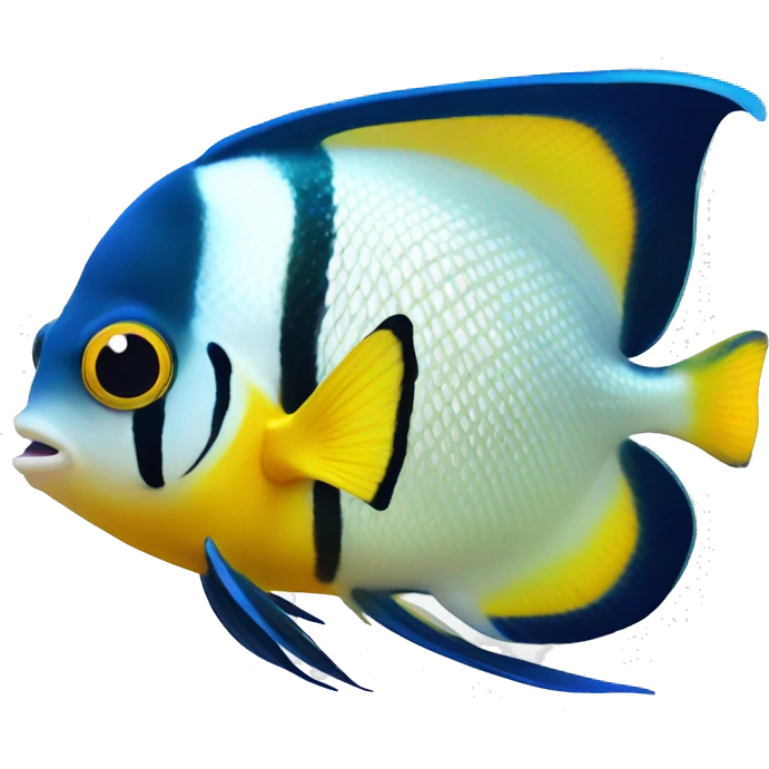 angel fish- front facing side, smiling, big eyes no background emoji