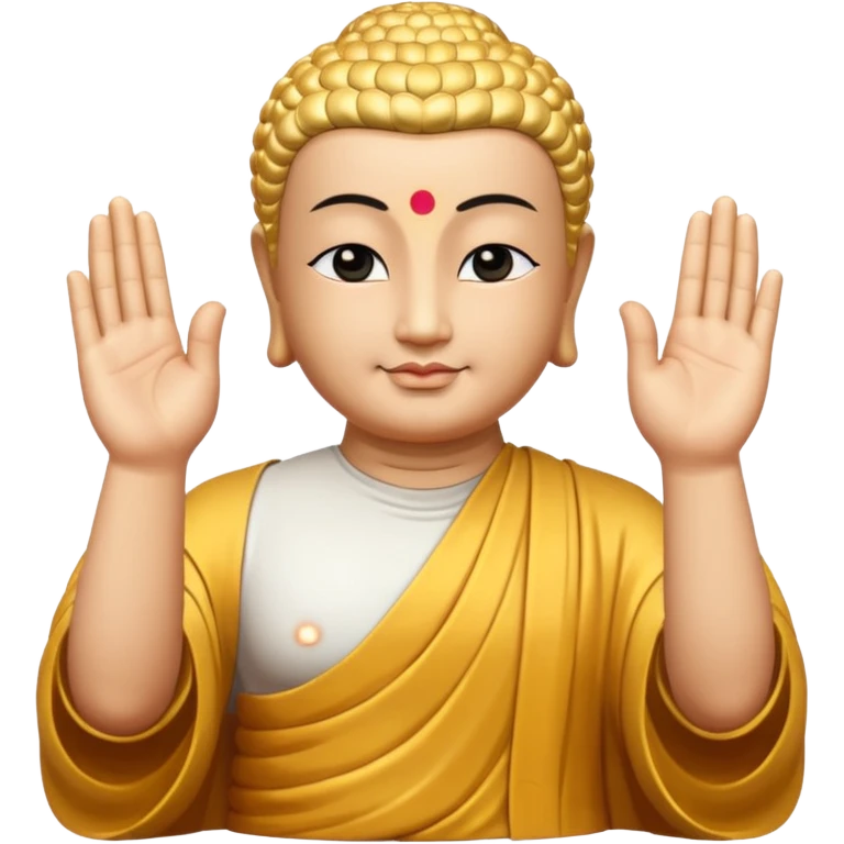 Buddha makes a namaste with his hands emoji