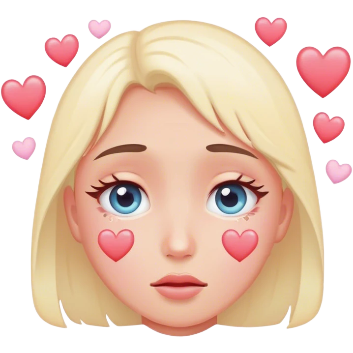 🥺 with love hearts above head emoji