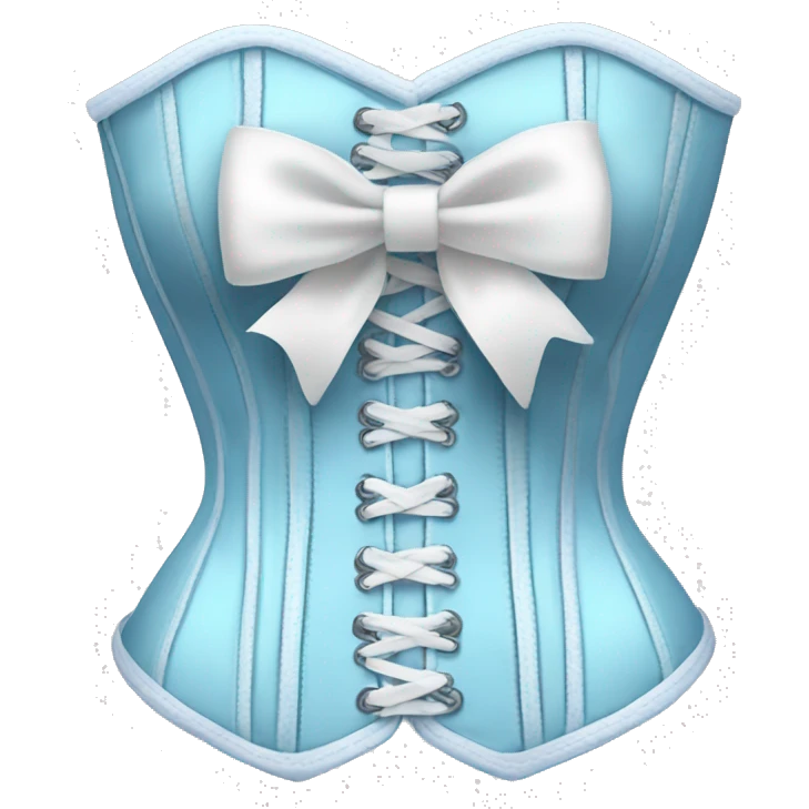 Baby blue corset with a white bow emoji