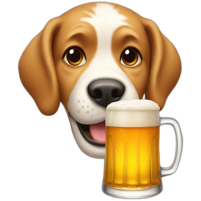 Dog with beer emoji