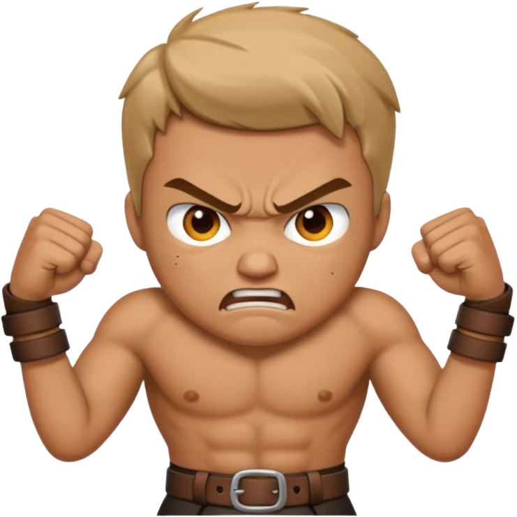 A man angry slanging a belt to someone’s behind emoji