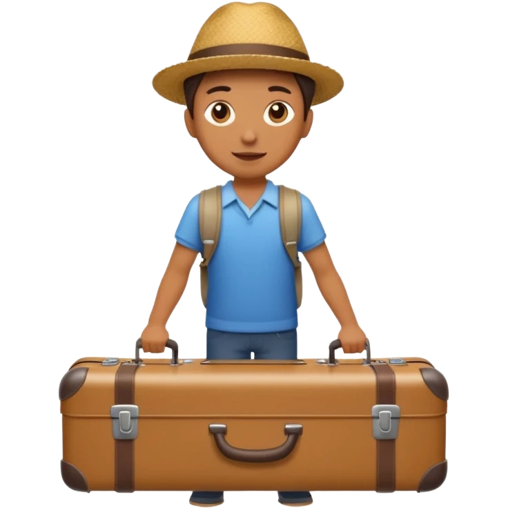 realistic tourist with a suitcase emoji