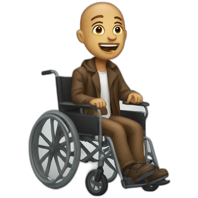 Crazy rubel in wheelchair emoji
