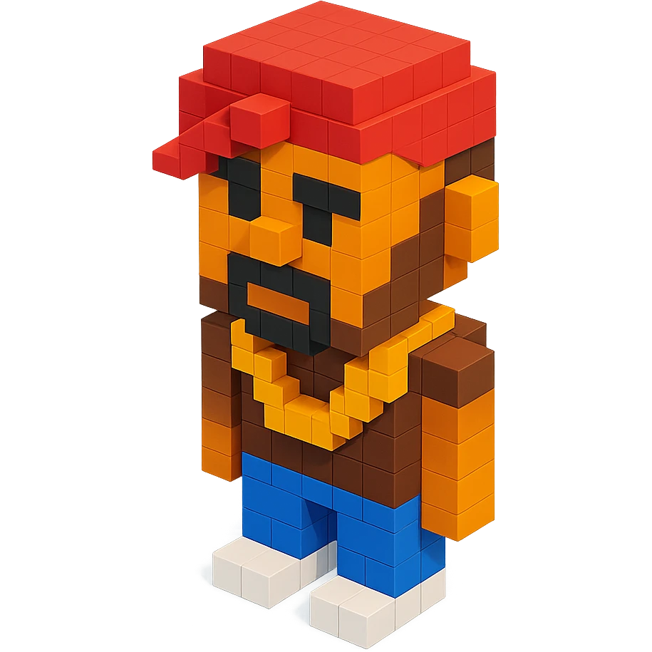 Lego version of 2Pac with a gold chain emoji
