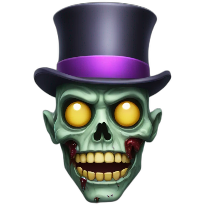 top hat zombie emoji