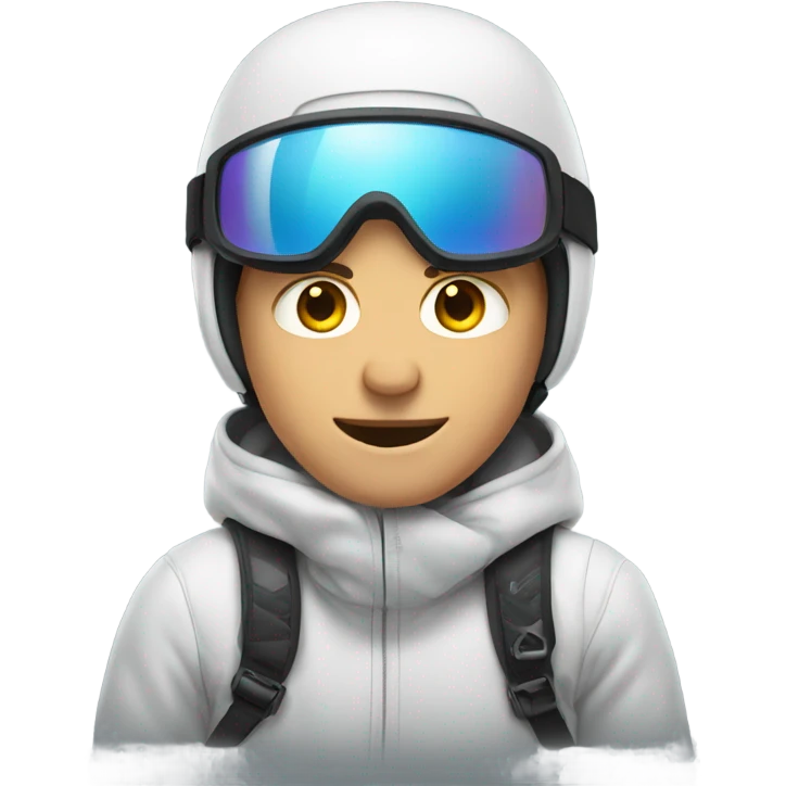 White man snowboarding  emoji
