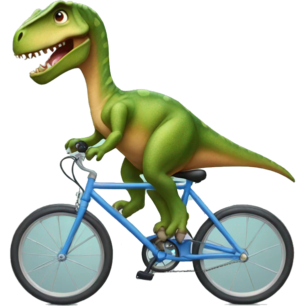 Dinosaur riding a bike emoji