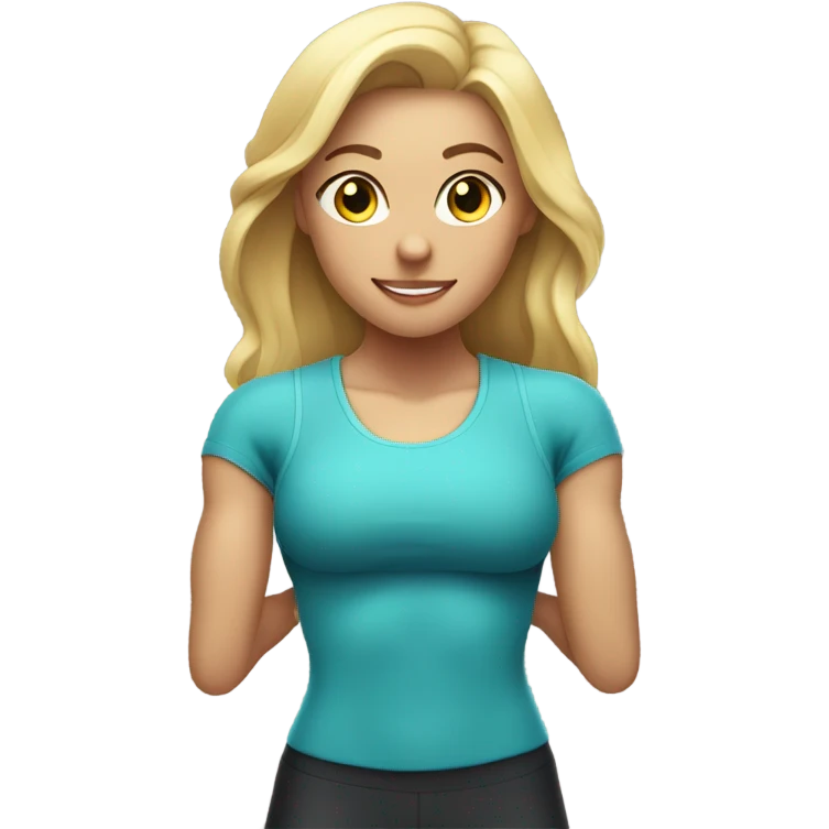 Blonde girl gym aesthetic emoji