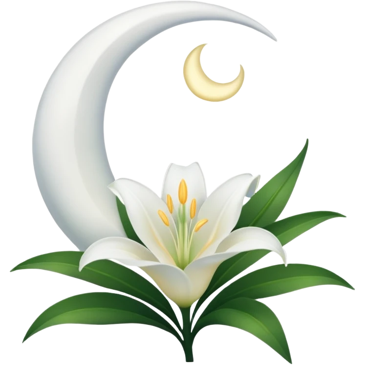 Crescent moon and lilly emoji