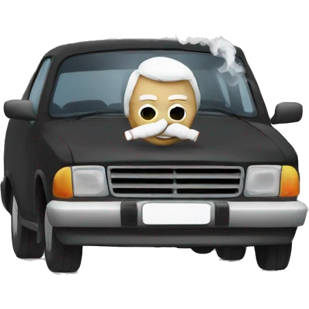 Smoking in a car emoji