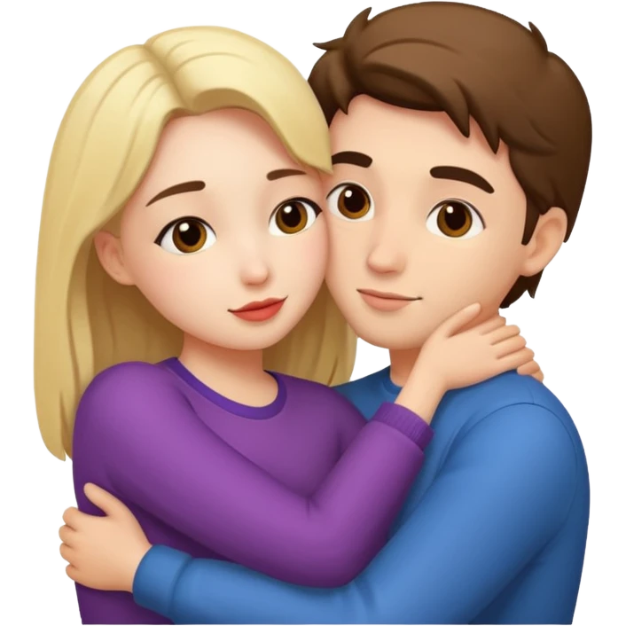 Hugging and kissing emoji