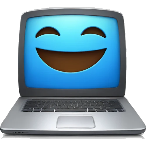 A happy laptop emoji