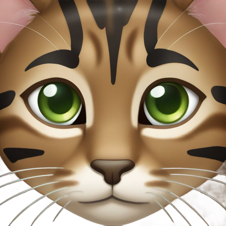 brown tabby cat with green eyes emoji