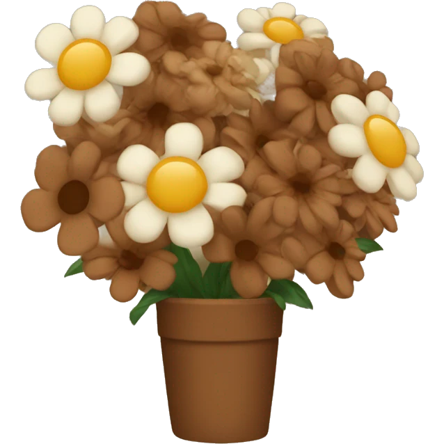Brown bouquet of flowers emoji