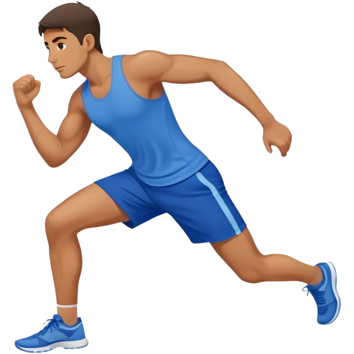 man with blue shorts lunges emoji