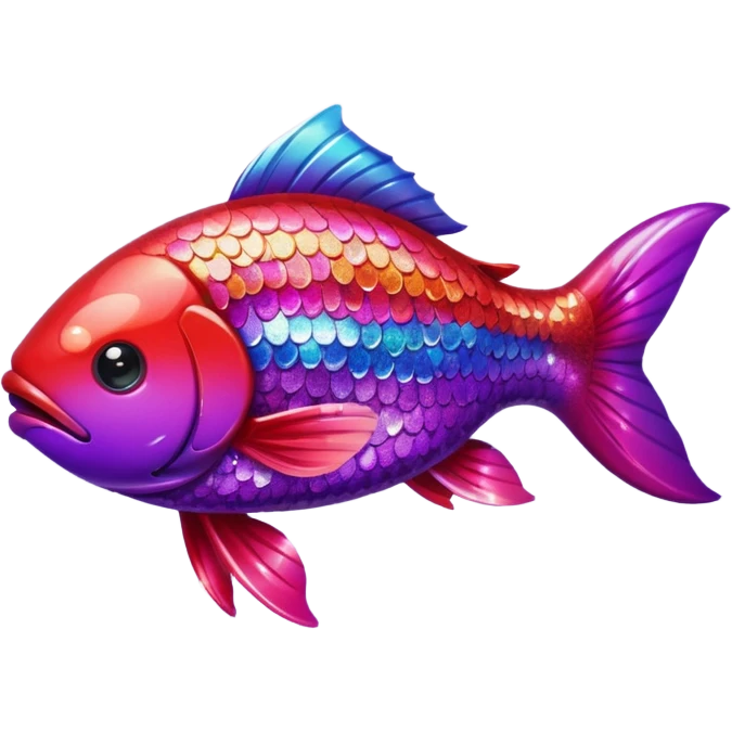 color gradient between red and purple glitter cute happy carp emoji