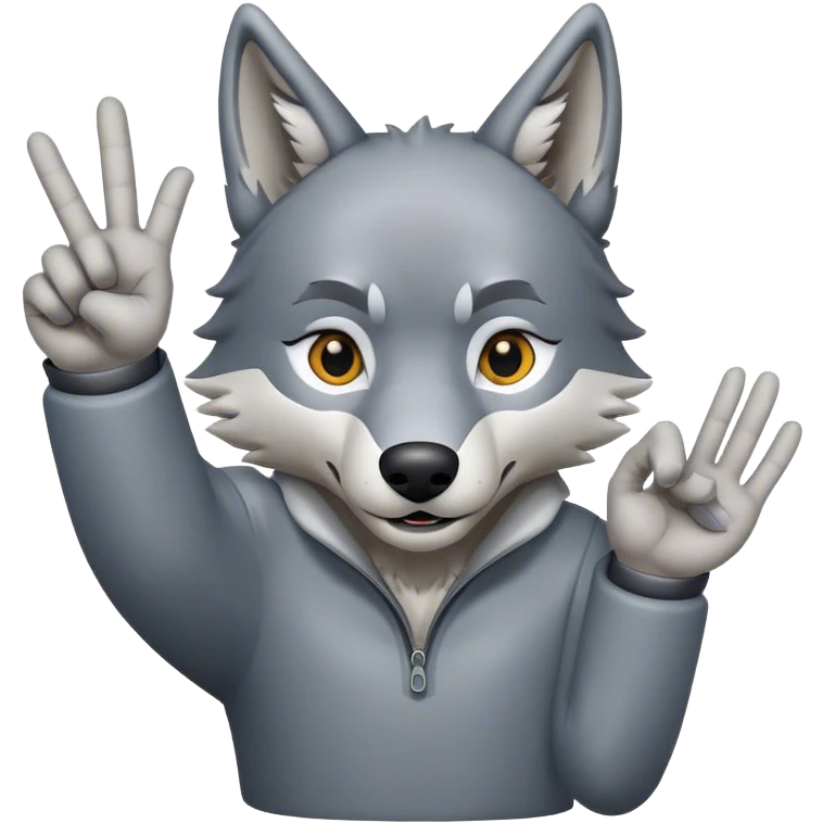 Bozkurt yapan kurt emoji