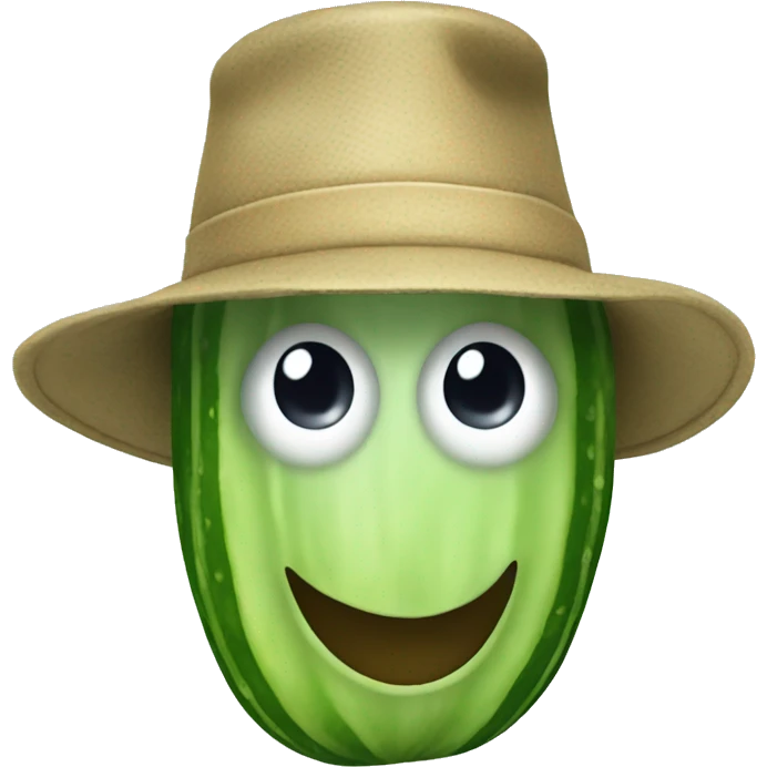 Cucumber wearing a hat emoji