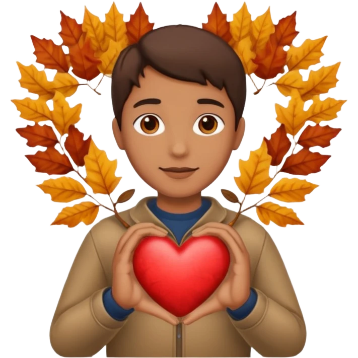  autumn heart in a hand emoji