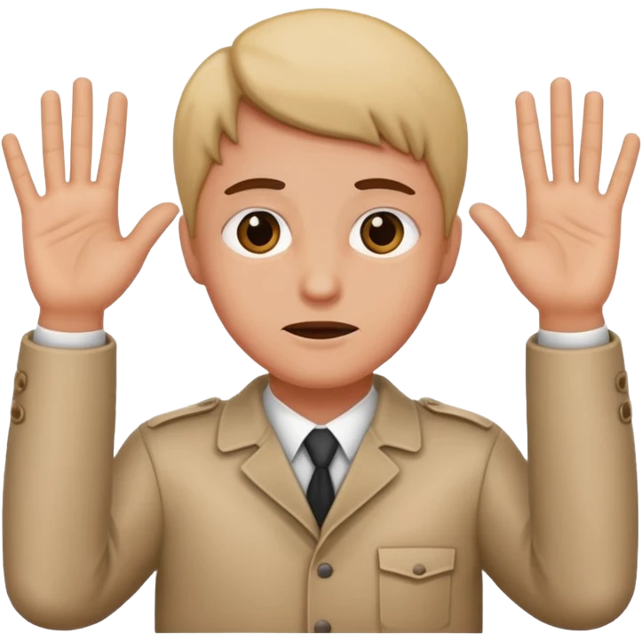 A person holding up their hands innocently (like they were accused of a crime) emoji