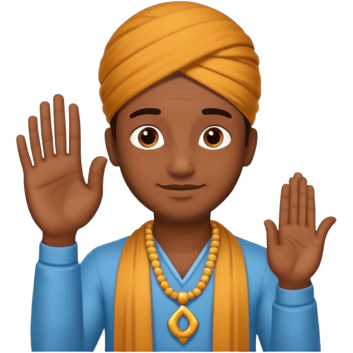 Man greeting namaste emoji