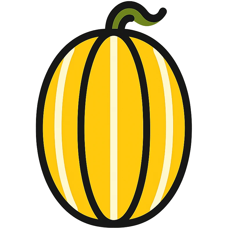 simple, clear, visually recognizable Korean melon icon, no text, suitable for app or website use emoji