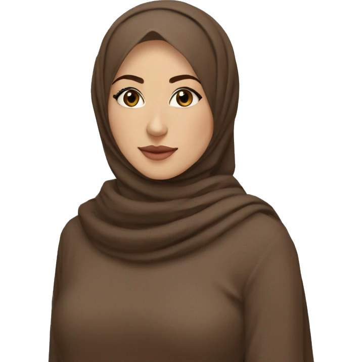 musulmane couleur de peau marron hijab marron emoji