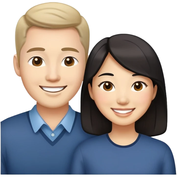 Asian American women loving a white guy emoji