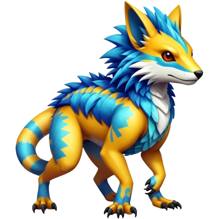  exotic tropical cyber-Protogen-Fakémon-Vernid-creature (full body) emoji