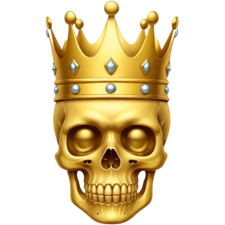 Golden skull with crown emoji