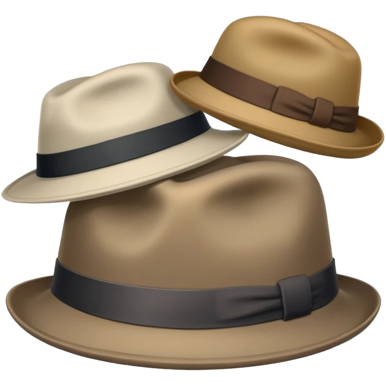 Pile of 5 neutral colored hats emoji