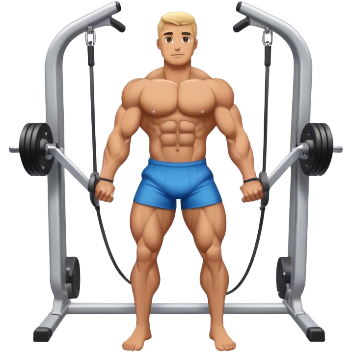 standing bodybuilder hip abduction cable machine exercise emoji