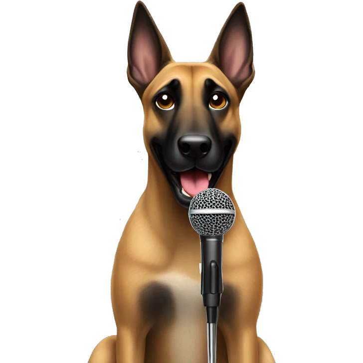 malinois singer with mic emoji