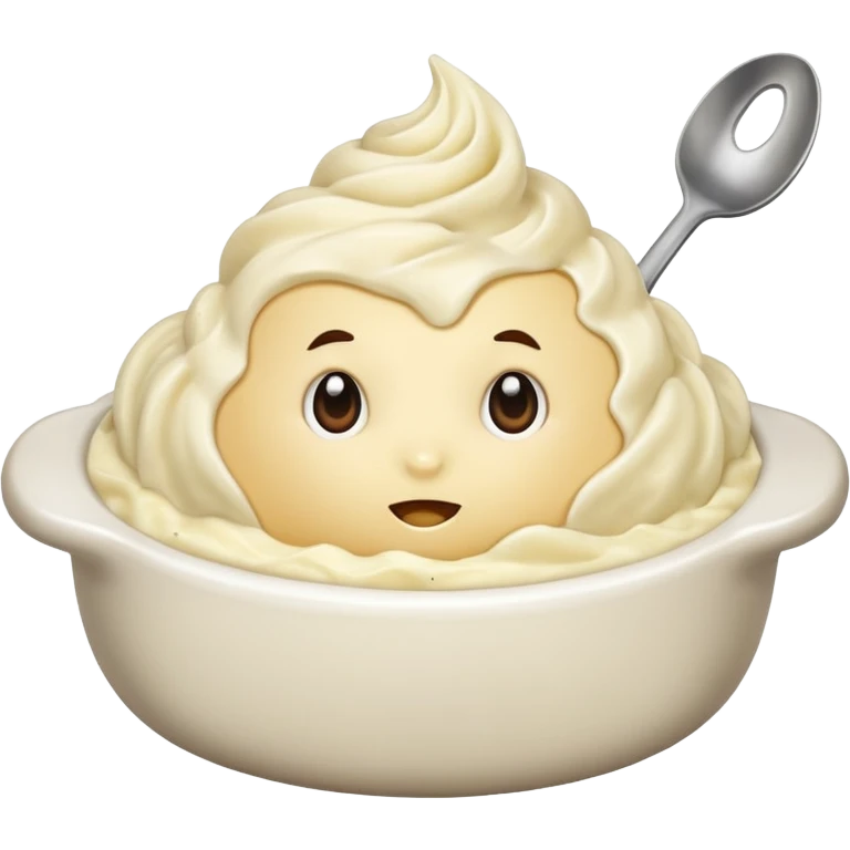 Mashed potatoes with a piercing  emoji