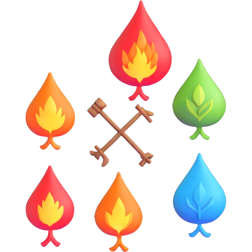 four elements symbols together emoji