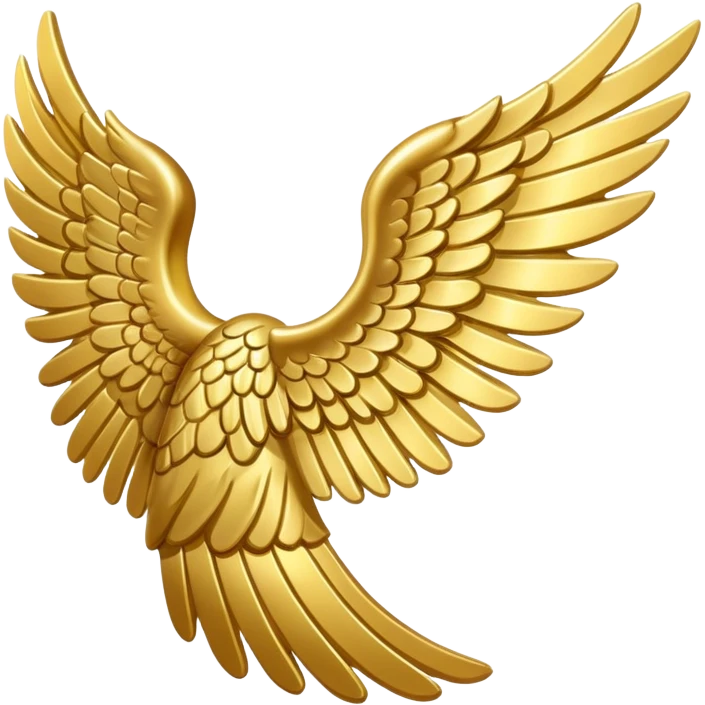 Gold angels wing emoji