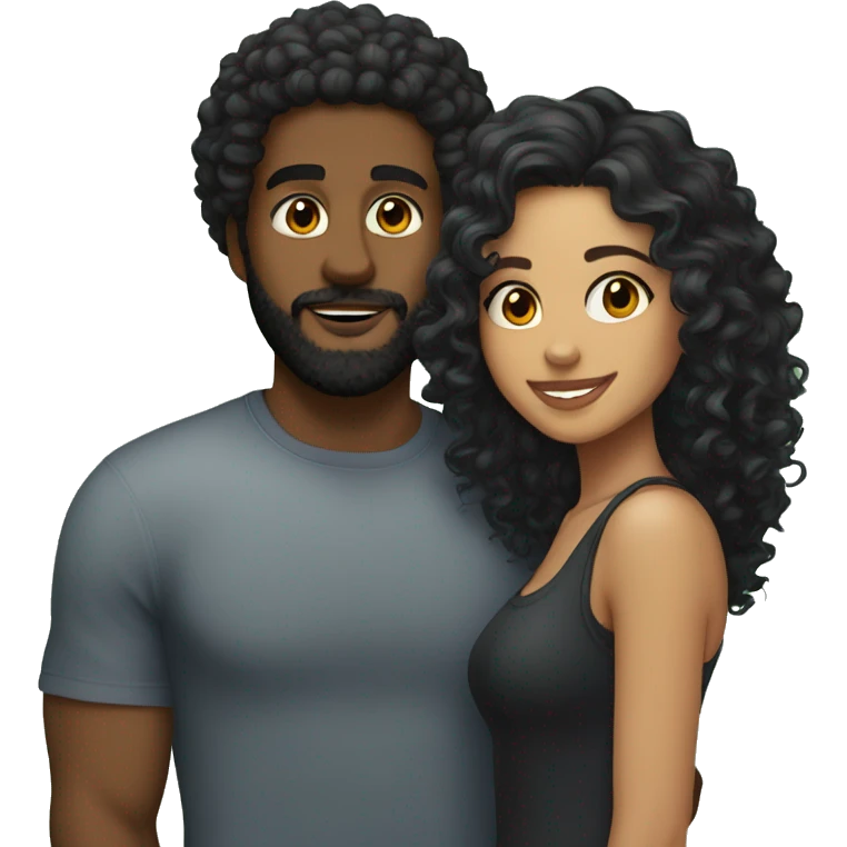 pretty latina with curly hair and attractive black boyfriend with beard  emoji