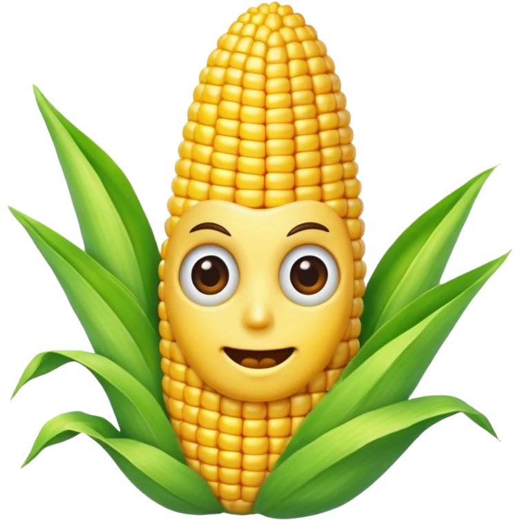 Realistic corn with face emoji