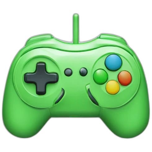 gamepad with colour green emoji