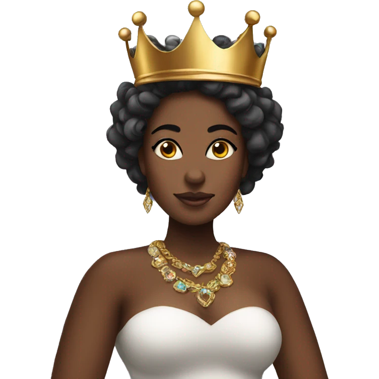 Curvy black woman with crown emoji