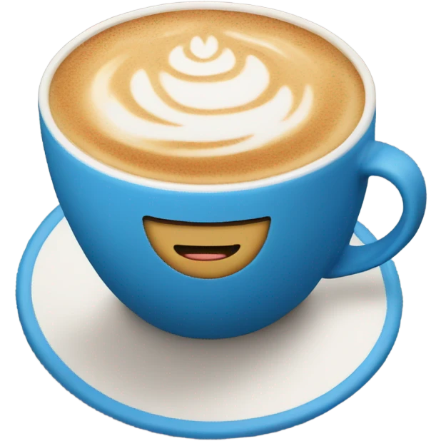 latte in blue cup emoji