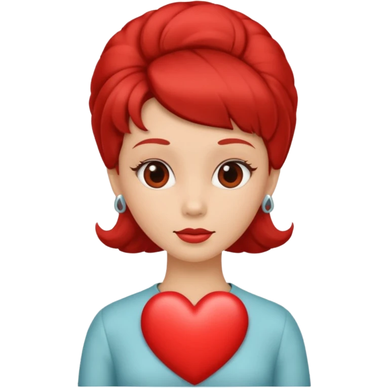 heart with a 1960s hairdo emoji