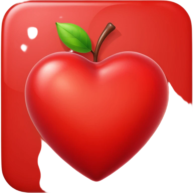 red heart emoji, glossy and vibrant, apple style emoji