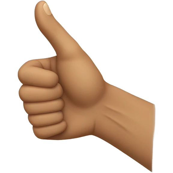 hand flat side view thumb tucked in emoji
